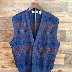 Lord & Taylor Men's Argyle Vest - Blue and Brown